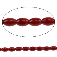 Turkos pärlor, Syntetisk Turkos, Oval, röd, 8x6mm, Hål:Ca 0.5mm, Längd Ca 16 inch, 50Strands/Lot, Ca 52PC/Strand, Säljs av Lot