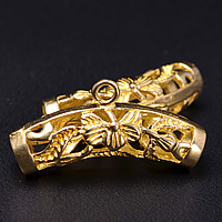 Χάντρες Brass Bail, Ορείχαλκος, Σωλήνας, Βουδιστής κοσμήματα & κοίλος, αρχικό χρώμα, νικέλιο, μόλυβδο και κάδμιο ελεύθεροι, 25x7.50mm, Τρύπα:Περίπου 4.3mm,2mm, 50PCs/Παρτίδα, Sold Με Παρτίδα