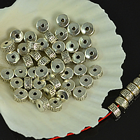 Cink Alloy zan perle, Rondelle, starinski srebrne boje pozlaćen, nikal, olovo i kadmij besplatno, 7.50x5mm, Rupa:Približno 2mm, 1000računala/Lot, Prodano By Lot