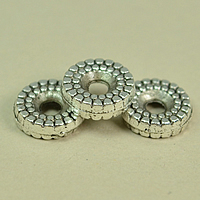 Zinc Alloy Spacer perler, Rondelle, antik sølv farve forgyldt, nikkel, bly & cadmium fri, 8mm, 1000pc'er/Lot, Solgt af Lot