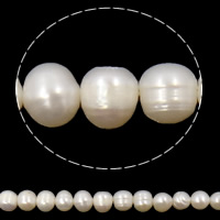 Bulvių išauginti gėlavandenių perlų karoliukai, Gėlo vandens perlų, Bulvė, natūralus, baltas, 8-9mm, Skylė:Apytiksliai 0.8-1mm, Parduota už Apytiksliai 14 Inch Strand