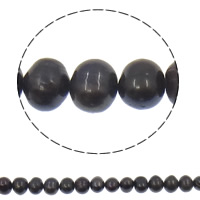 Brambor pěstované sladkovodní perle, Sladkovodní Pearl, tmavě fialová, 10-11mm, Otvor:Cca 0.8mm, Prodáno za Cca 14.5 inch Strand