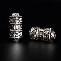 Buddha Beads, Tibetan Style, Column, antique silver color plated, Buddhist jewelry & om mani padme hum, nickel, lead & cadmium free, 7.50x15mm, Hole:Approx 2mm, 200PCs/Lot, Sold By Lot