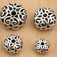 Bali Sterling Silber Perlen, Thailand, flache Runde, verschiedene Größen vorhanden & hohl, verkauft von Tasche