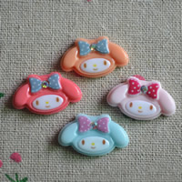 Cartoon Resin Cabochon Rabbit flat back & with rhinestone Sold By Lot