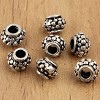 Ταϊλάνδη Sterling Silver Beads, Drum, 5x3.6mm, Τρύπα:Περίπου 2mm, 30PCs/τσάντα, Sold Με τσάντα