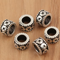 Thailand Sterling Silver European Bead, Rondelle, without troll, 7x4.8mm, Hole:Approx 4.5mm, 10PCs/Bag, Sold By Bag