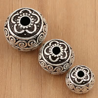 Bali Sterling Silver Beads, Tailandia, Tambor, tamanho diferente para a escolha & vazio, vendido por Bag