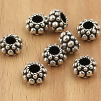 Thailand Sterling Silver Beads, Flower, 7.8x4.7mm, Hole:Approx 3mm, 10PCs/Bag, Sold By Bag