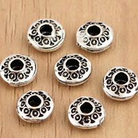 Thailand Sterling Silver Beads, Flat Round, 6x3.2mm, Hole:Approx 1.5mm, 20PCs/Bag, Sold By Bag