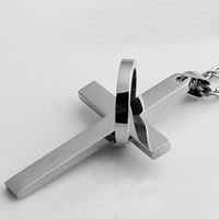 Nehrđajućeg čelika križa Privjesci, 316 nehrđajućeg čelika, izvorna boja, 30x60x2.50mm, Rupa:Približno 3-5mm, 10računala/Torba, Prodano By Torba