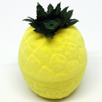 Velveteen Earring Box with Spun Silk & Cardboard Pineapple yellow Sold By Bag