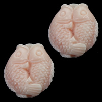 Giant Clam perle, Fluted Giant, Riba, Izrezbaren, roze, 14x15x6mm, Rupa:Približno 1mm, 50računala/Lot, Prodano By Lot