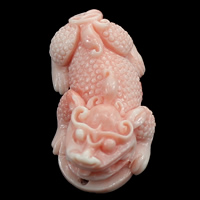 Perline Vongola gigante, tridacna, Favolosa bestia selvaggia, Inciso, rosa, 18x34x11mm, Foro:Appross. 1mm, 20PC/lotto, Venduto da lotto