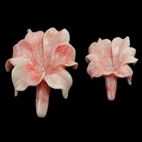 Giant Clam perle, Fluted Giant, Cvijet, Izrezbaren, više veličina za izbor, roze, Rupa:Približno 0.3mm, 20računala/Lot, Prodano By Lot