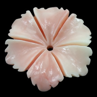 Giant Clam Korálky, Skládaný Giant, Květina, růžový, 24x24x7mm, Otvor:Cca 1.5mm, 30PC/Lot, Prodáno By Lot