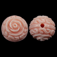 Kæmpe musling perler, Musselmalet Giant, Flower, Carved, lyserød, 12x12mm, Hole:Ca. 1.5mm, 50pc'er/Lot, Solgt af Lot