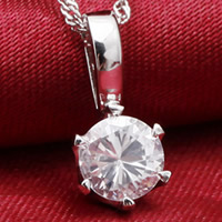 925 Sterling Silver Pendant Flat Round platinum plated with cubic zirconia Approx 2-7mm Sold By Bag