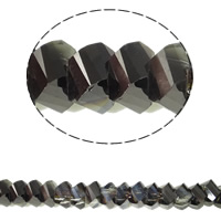 Απομιμήσεις CRYSTALLIZED™ Crystal χάντρες, Κρύσταλλο, απλότητα, πολύχρωμα επιχρυσωμένο, πολύπλευρη & κρύσταλλο CRYSTALLIZED™ απομίμηση, Black Diamond AB, 8x12mm, Τρύπα:Περίπου 6mm, Περίπου 80PCs/Strand, Sold Per Περίπου 15.5 inch Strand