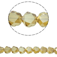 Απομιμήσεις CRYSTALLIZED™ Crystal χάντρες, Κρύσταλλο, Λουλούδι, πολύχρωμα επιχρυσωμένο, διαφορετικό μέγεθος για την επιλογή & πολύπλευρη & κρύσταλλο CRYSTALLIZED™ απομίμηση, Τοπάζι, Τρύπα:Περίπου 1mm, Sold Per Περίπου 15.5 inch Strand
