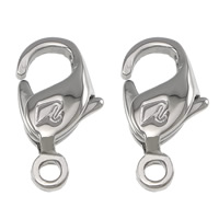 316 Stainless Steel Lobster Clasp, hand polished, original color, 7x13x3mm, Hole:Approx 1mm, 100PCs/Lot, Sold By Lot
