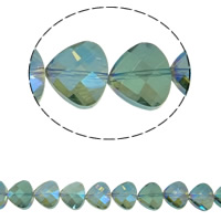 Kryształowe koraliki, imitacje CRYSTALLIZED™ego, Kryształ, Trójkąt, Platerowane kolorem, różnej wielkości do wyboru & fasetowany & imitacja kryształu CRYSTALLIZED™, Indyjski Sapphire AB, otwór:około 1mm, sprzedawane na około 14 cal Strand