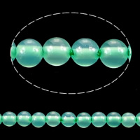 Natürliche grüne Achat Perlen, Grüner Achat, rund, 2mm, Bohrung:ca. 0.2mm, Länge ca. 15.5 ZollInch, 10SträngeStrang/Menge, ca. 193/Strang, verkauft von Menge