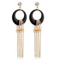Gets® Jewelry Earring Brass gold color plated with painted & with cubic zirconia black nickel lead & cadmium free Sold By Pair