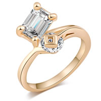 Gets® Finger Ring Brass 18K gold plated & with cubic zirconia & faceted nickel lead & cadmium free 5mm Sold By PC