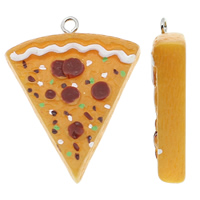 Resin Pendant with Iron Cake solid color multi-colored Approx 2mm Sold By Bag