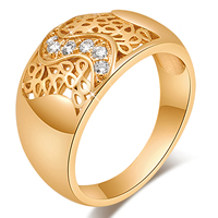 Gets® Finger Ring Brass 18K gold plated & with cubic zirconia nickel lead & cadmium free 11mm Sold By PC