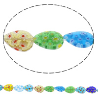 Millefiori Lampwork Beads Millefiori Glass Teardrop handmade mixed colors Approx 1mm Length Approx 13.5 Inch Sold By Bag