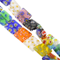 Millefiori Lampwork Beads Millefiori Glass Square handmade mixed colors Approx 1mm Length Approx 14.5 Inch Sold By Bag