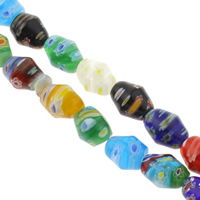 Perles en verre Millefiori, spiral, fait à la main, normes différentes pour le choix, couleurs mélangées, Trou:Environ 1mm, Longueur Environ 15.5 pouce, Vendu par sac