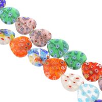 Millefiori Lampwork Beads Millefiori Glass Heart handmade mixed colors Approx 1mm Sold Per Approx 14 Inch Strand