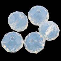Rondelle-Krystal-Perler, Krystal, forskellig størrelse for valg & facetteret, Hvid Opal, Hole:Ca. 1mm, 100pc'er/Bag, Solgt af Bag