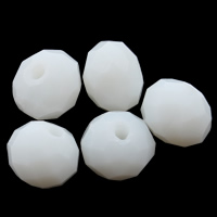 Rondelle-Krystal-Perler, Krystal, forskellig størrelse for valg & facetteret, Hvid Alabaster, Hole:Ca. 1mm, 100pc'er/Bag, Solgt af Bag
