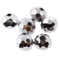 Rondelle-Krystal-Perler, Krystal, sølvfarvet forgyldt, forskellig størrelse for valg & facetteret, Hole:Ca. 1mm, 100pc'er/Bag, Solgt af Bag