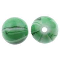 Opaque Acrylic Beads Round wood lace & solid color green Approx 1mm Approx Sold By Bag