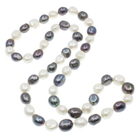 Collar largo de perlas de agua dulce natural, Perlas cultivadas de agua dulce, Barroco, 2-tono, 12-13mm, Vendido para aproximado 29 Inch Sarta