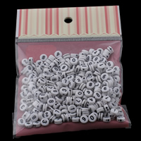 Opaque Acrylic Beads, Flat Round, mixed pattern & solid color, 7x3mm, 100x170mm, Hole:Approx 1mm, Approx 240PCs/Bag, Sold By Bag