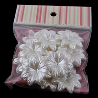 ABS-пластик колпачок, Форма цветка, Имитация жемчуга, белый, 38x7mm, 100x170mm, отверстие:Приблизительно 1mm, 20ПК/сумка, продается сумка