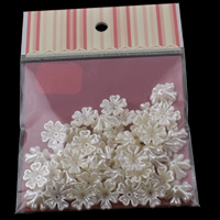 Plastik ABS Nakładka, Kwiat, Sztuczna perła, biały, 17x6mm, 100x170mm, otwór:około 1mm, 50komputery/torba, sprzedane przez torba