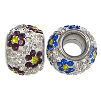 Rhinestone Clay Pave Beads Stainless Steel with Clay Pave Rondelle with 86 pcs Czech rhinestone Approx 4mm Sold By Lot