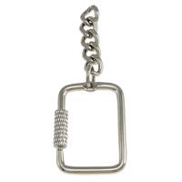 Iron Key Clasp Rectangle platinum color plated nickel lead & cadmium free Length Approx 1 Inch Sold By Lot