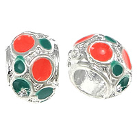 Zinc Alloy European Beads Rondelle silver color plated without troll & enamel nickel lead & cadmium free Approx 5mm Sold By Lot