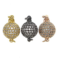 Brass Box Clasp Round plated micro pave cubic zirconia & single-strand nickel lead & cadmium free Sold By Lot