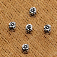 Thailand Sterling Silver Spacer Bead Flower four-sided Approx 2mm Sold By Lot