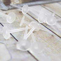 Plastic Lijm Earring Bericht Component, plastic oorbel bericht, 3mmuff0c1mm, 100Tassen/Lot, Ca 150pC's/Bag, Verkocht door Lot