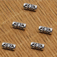 Thailand Sterling Silver Beads, Column, hollow, 9x4mm, Hole:Approx 2mm, 80PCs/Lot, Sold By Lot